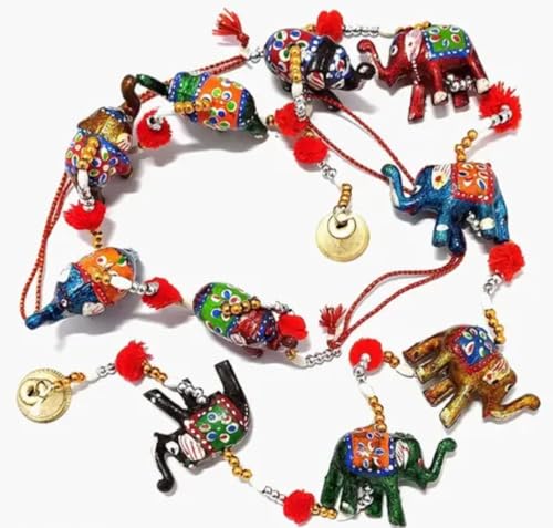 Decorative Elephant and Umbrella Wind Chimes, Wall Hanging Home Decor