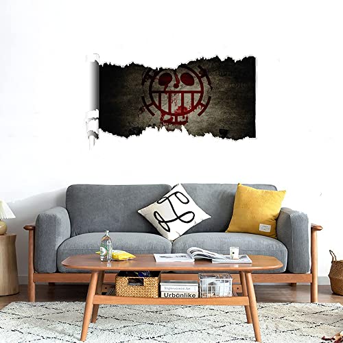 GADGETS WRAP Printed Wall Decal Sticker Scratched Paper Style Wall Decal (90cm x 50cm) - Trafalgar Law