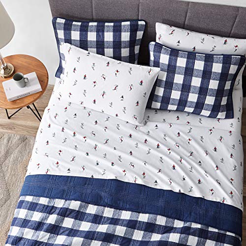 Eddie Bauer Ski Slope Flannel Sheet Set, King, Multi