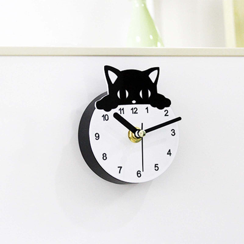 CALANDIS Cat Fridge Magnet Clock for Home Kitchen Fridge Clock Refrigerator Decor