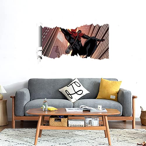 GADGETS WRAP Printed Wall Decal Sticker Scratched Paper Style Wall Decal (90cm x 50cm) - Spiderman Cartoon