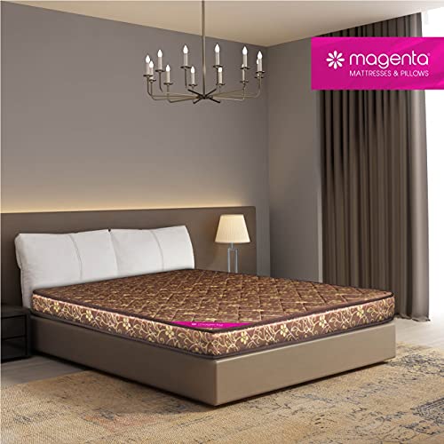 Magenta Siesta 4 Inch High Resilience Foam Dual Comfort Mattress, Double Size Medium Firm Mattress with Superior Comfort Pressure Relief & Cooler Sleeping -(Brown, 75 X 48 X 4 Inch)