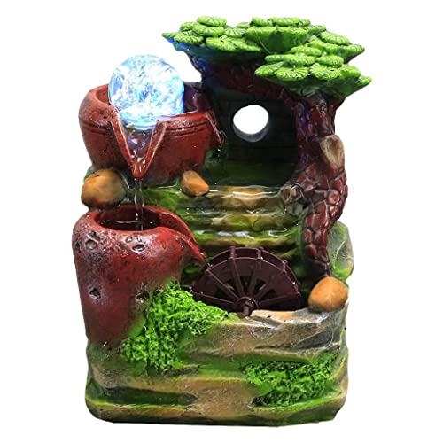 ATORSE® Tabletop Fountain Waterfall W/Led Light Ornament for Spa Outdoor/Indoor C