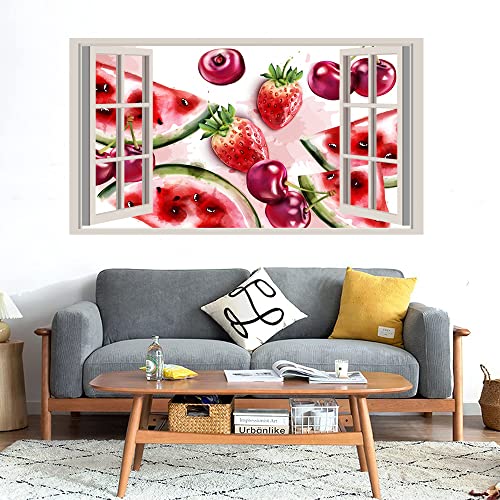 GADGETS WRAP Printed Wall Decal Sticker Fake Window Style Decal (90cm x 50cm) - Fruits