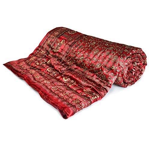 fashhub Traditional Famous Rajasthani Print Jaipuri Beautiful Animal Print in red Silk Jaipuri Rajai/Razai/Quilt Single/Single Bed Quilt/Comforter/AC Quilt/AC Comforter(Set of 2)