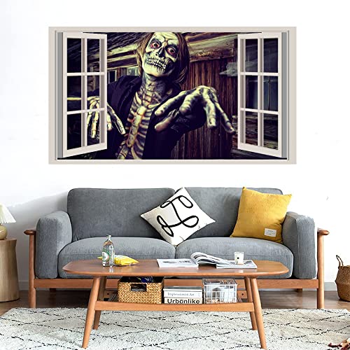 GADGETS WRAP Printed Wall Decal Sticker Fake Window Style Decal (90cm x 50cm) - Scary Man