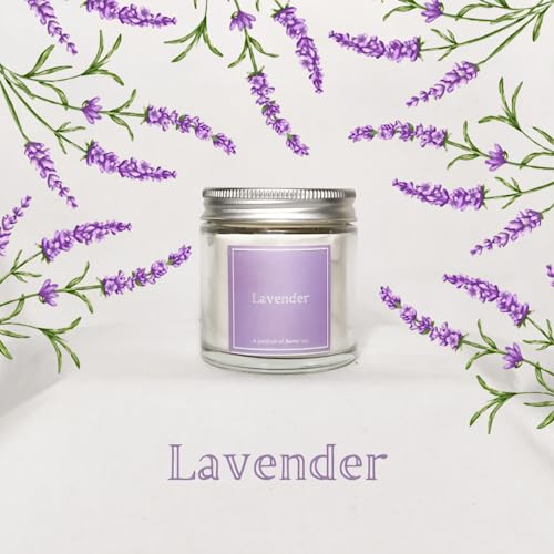 Better co Scented Soy Wax Clear Jar Candle Organic Luxury Aroma of Lavender Burning Time Upto 20 Hours | Pack of 2