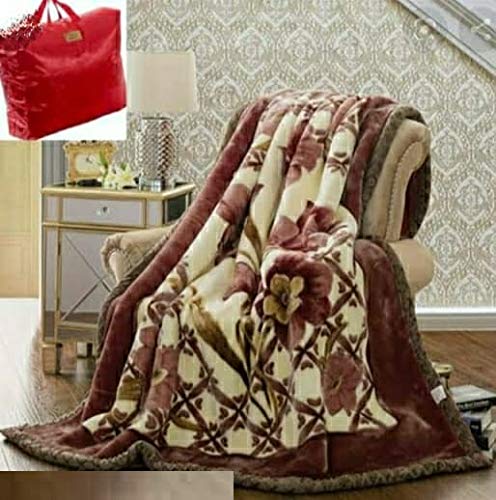 OMAJA HOME Imported Mink Super Soft Luxury Double Bed Ply Reversible Blanket for Heavy Winters (King, Red)