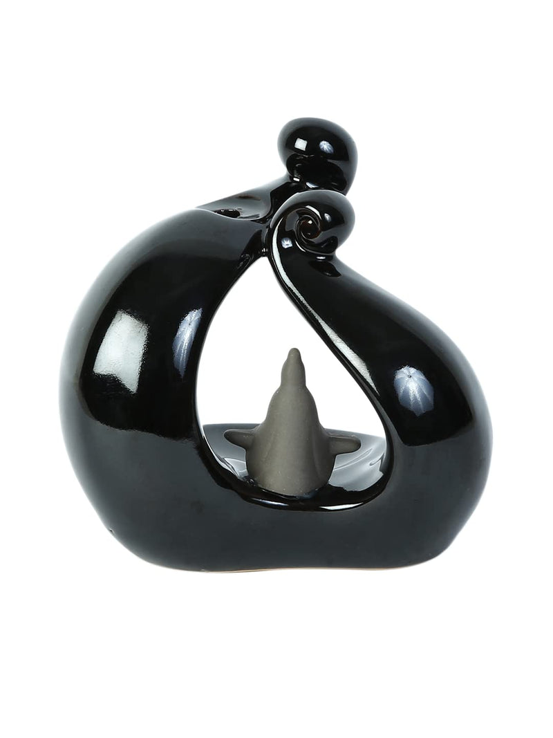 TAYHAA Brown Resin Smoke Fountain with Backflow Incense Cone