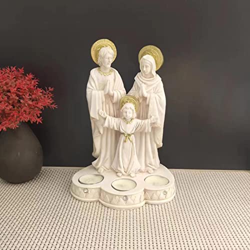 CALANDIS® Holy Family Resin Statue Tea Lights Candles Cabinet Nativity Scene Figurines | 1 Nativity Set Scene Figure