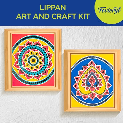 Fevicryl Lippan Art Kit: Complete DIY Set, Includes Wooden Boards, Acrylic Paints, Mirror Packets, Brushes, OHP Sheets, Mouldit, and Glue! Ideal for hobbyists, Boys, Girls Above 14+