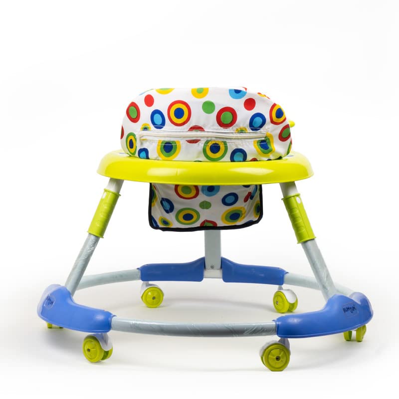 BUMTUM Baby Walker | Baby Walker with Parental Handle, Music & Stopper | Blue & Yellow Kitty Walker | 6-48 Months | Multifunctional & Adjustable