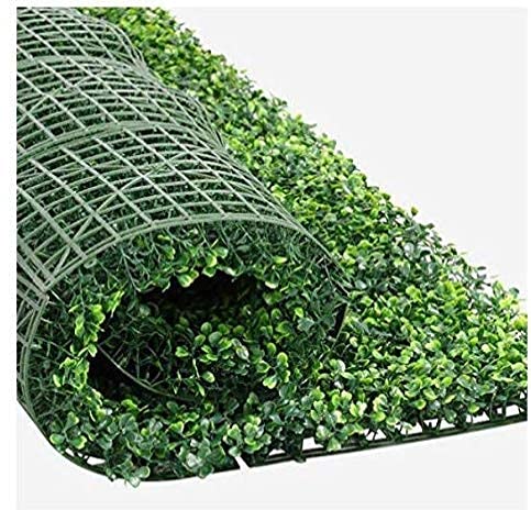 BASRAH NIWAR Festive Creations Artificial Grass Vertical Wall Small Leaves Tiles (Green , 40 X 60 Cm) - Set Of 10