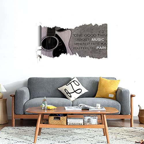 GADGETS WRAP Printed Wall Decal Sticker Scratched Paper Style Wall Decal (90cm x 50cm) - Music Quotes