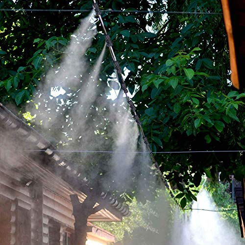 DIY Crafts Water Misting Cooling System Mist Sprinkler Nozzle Outdoor Garden Patio Greenhouse Plants Spray Hose Watering Kit (8 Pcs Misting Kit, Multi Included Pipe + Faucet Connector + Accessory)