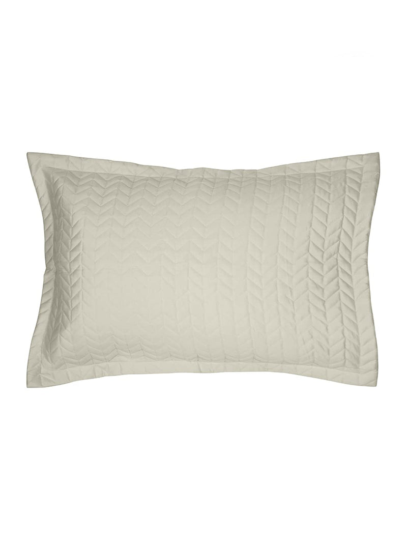 Mark Home Quilted Bed Cover Ivory 100% Organic Cotton Sateen Fabric 400 TC with 150 GSM Wading Between The Fabric