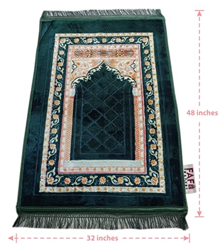 FAF e-TRADERS Modern Premium Janamaz Prayer Mat Musalla Soft Velvet Mat for Salah Musallah and Namaz