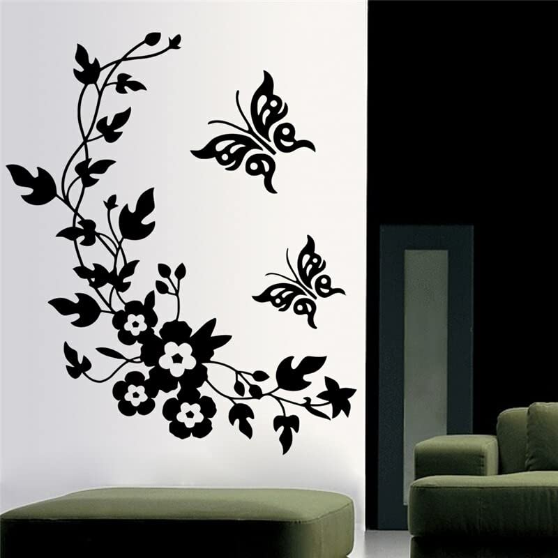 GADGETS WRAP Vinyl Wall Decal Sticker New Butterfly Flower Vine Bathroom