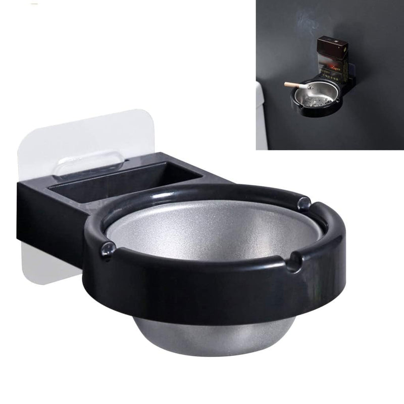 YKXIMS Wall Mount Cigarettes Smoke Ashtray Portable Ash Cylinder Holder Nail Free Removable Stainless Steel Ashtray Smoking Accessories for Bathroom Toilet Hallway Kitchen Office Home