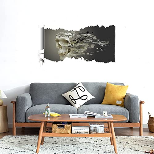 GADGETS WRAP Printed Wall Decal Sticker Scratched Paper Style Wall Decal (90cm x 50cm) - Skull Disolves