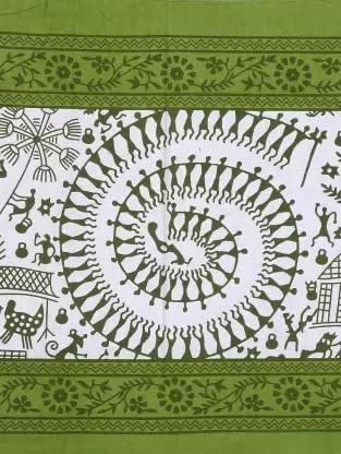 Pure Cotton Sanganeri Printed Jaipuri Bedsheet for Double Bed Queen Size with 2 Pillow Covers 260Thread Count,Green