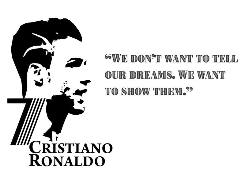 DivineDesigns™ PVC Vinyl Self-Adhesive 7 Ronaldo of Our Dreams Wall Sticker for Living Room, Bedroom, Office Wall Decoration (24 X 16 INCH) Pack 1