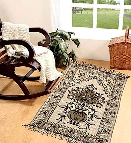 Weavers Villa Prayer Mat/Aasan/Meditation Mat/Multipurpose Velvet Rug Mats [Size: 70cm X 110cm]