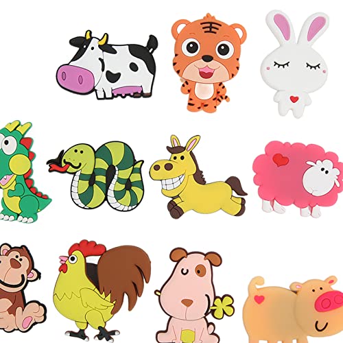 Ubersweet® Animal Magnets, Twelve Chinese 11PCS Cute Look Fridge Animal Magnet for Home for Automobile for Refrigerator