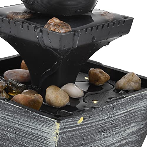 USB Desktop Fountain, Lightweight LED Tabletop Fountain Fashion 3V with Stones for Office for Bedroom for Living Room