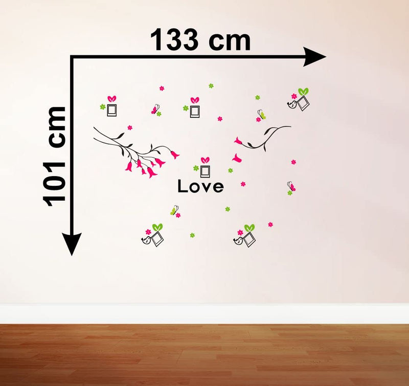 Delight Art Flower and Birds Design Wall Sticker Size - (133 * 101) cm Model id - (DAMC00494L)