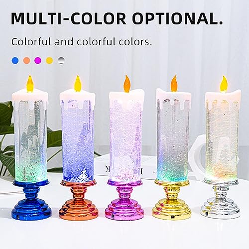 SAZ DEKOR LED Christmas Candle LED Flameless Candle Light for Xmas Halloween Christmas Gold