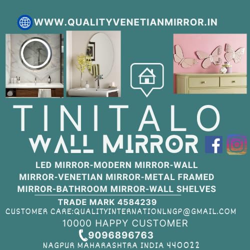 TINITALO Bathroom LED Mirror Home Mirror Wall Mirror with Touch Sensor, 3 Light Effects, Glass, Round LED-17 (24 x 24 Inch)