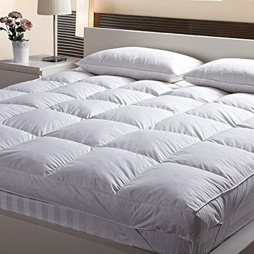 Jaipur Linen Double Bed Microfibre Mattress Padding/Topper with Waterproof and DustProof Mattress Cover/Mattress Protector for 5 Star Hotel Feel- White-72 Inch X 72 Inch