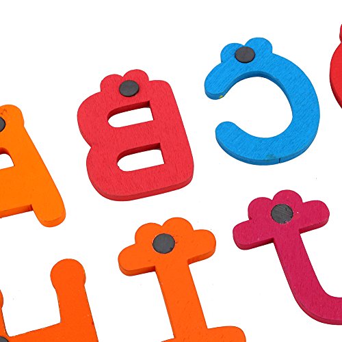 Wooden Alphabet Fridge Magnet Small and Cute Firm and Durable 26 Wooden Clown Alphabet Letters Fridge Magnet for Home Table Desk