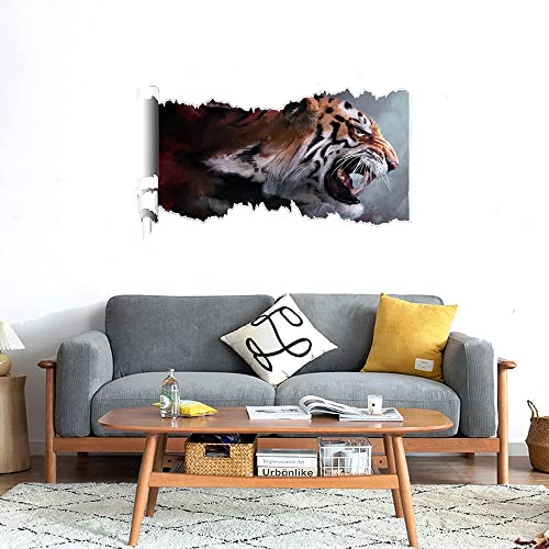 GADGETS WRAP Printed Wall Decal Sticker Scratched Paper Style Wall Decal (90cm x 50cm) - Tiger Run