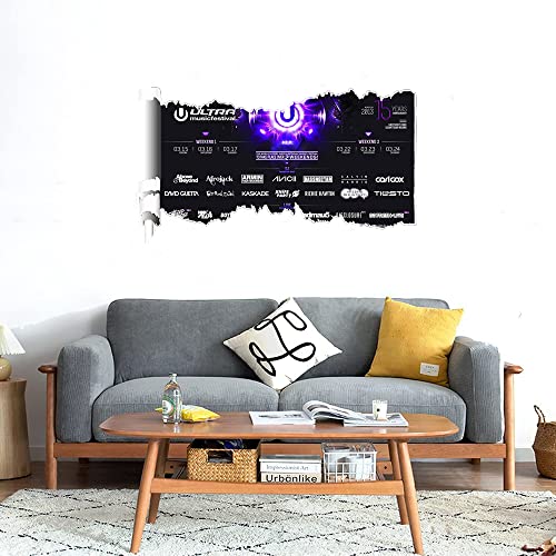 GADGETS WRAP Printed Wall Decal Sticker Scratched Paper Style Wall Decal (90cm x 50cm) - Ultra Music Festival