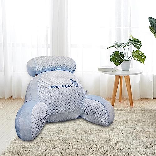 CLUB BOLLYWOOD® Lumbar Pillow Washable Embroidery Waist Rest Cushion for Bedroom Sofa Office Blue L | Home D?©cor | Pillows | Pillows | Pillows | 1 Plush Pillow