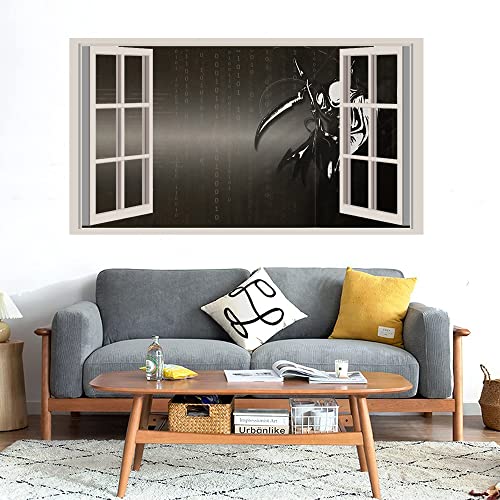 GADGETS WRAP Printed Wall Decal Sticker Fake Window Style Decal (90cm x 50cm) - Spirit in Coding