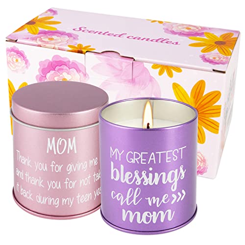 9oz Scented Candle,Gifts for Mom, Gift Lavender&Peony Cherry Blossom Candles-Best Birthday Gifts, Thanksgiving Gifts, from Sons and Daughters,2 Packs