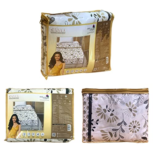 Bella Casa Cotton Single Dohar/AC Blanket Reversible| Size: 152 X 228 cm - Brown Colour