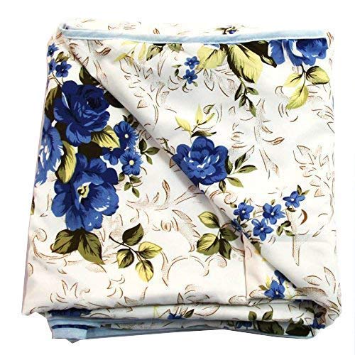 MICROBOOTH Pilling Super Soft Floral Print Blue Flowers Bunch Poly Cotton Double Bed AC Dohar | Summer AC Blanket