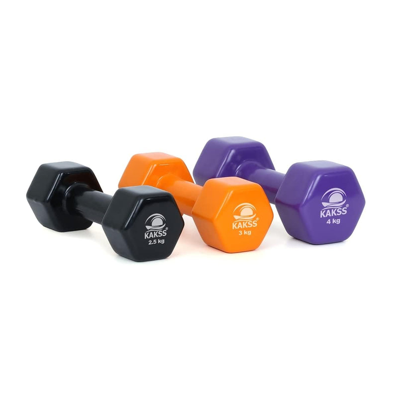 Kakss Cast Iron Vinyl Coated Dumbbells (2+2 =4KG Blue)