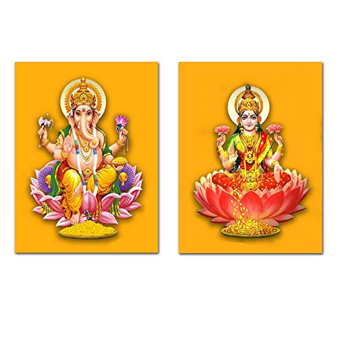 Tallenge - Lakshmi and Ganesha - Set of 2 Magnets (4 x 6 inches Each)