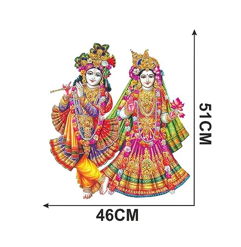 Decor Kraft Radha Krishna Wall Sticker & Decal,Size- 50 Cm X 45 Cm