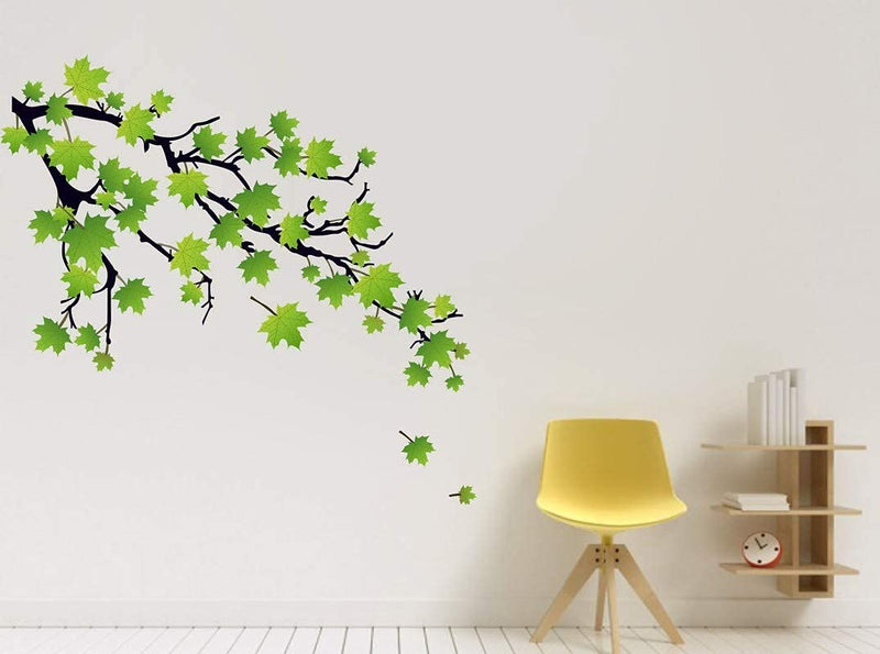 Meet Cute Green Leaf Tree Sticker | Wall Sticker for Living Room/Bedroom/Office and All Decorative Stickers