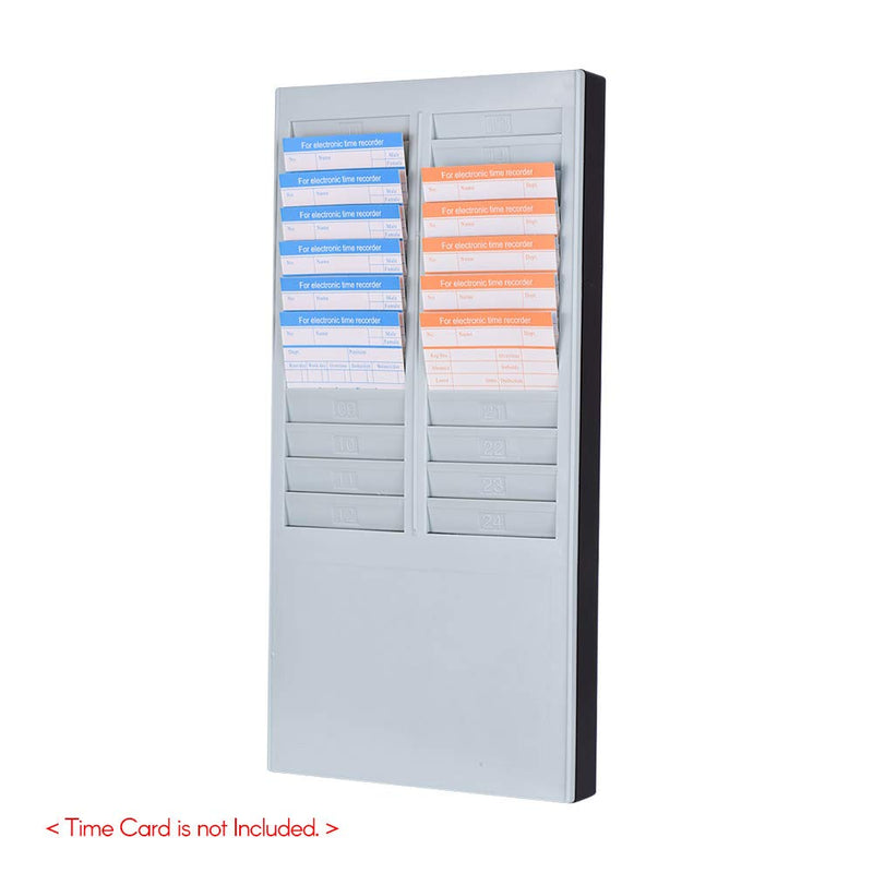 Festnight DOYO Time Card Rack Wall Mount Holder 24 Pocket Slot for Attendance Recorder Punch Time Office