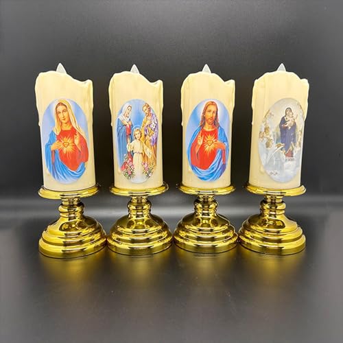 ATORSE® Flameless Electronic Candles Lamp LED Prayer for Larterns Wedding Decoration Our Lady