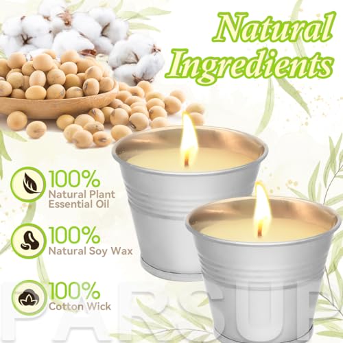 24PCS Citronella Candles - Garden Citronella Scented Candles Outdoors, 120-180 Hours Burning, Natural Soy Wax, Portable Jar Candle Gift Sets for Home Patio Yard Indoors, Balcony, Camping