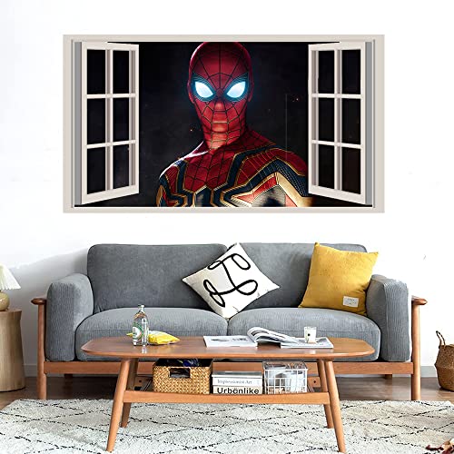 GADGETS WRAP Printed Wall Decal Sticker Fake Window Style Decal (90cm x 50cm) - Avengers End Game Spiderman