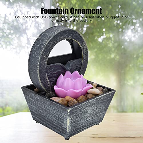 USB Tabletop Fountain, 3V Easy to Use Compact Desktop Fountain Ornament Lightweight for Office for Living Room for Bedroom